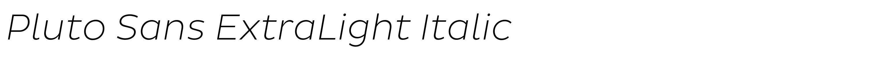 Pluto Sans ExtraLight Italic
